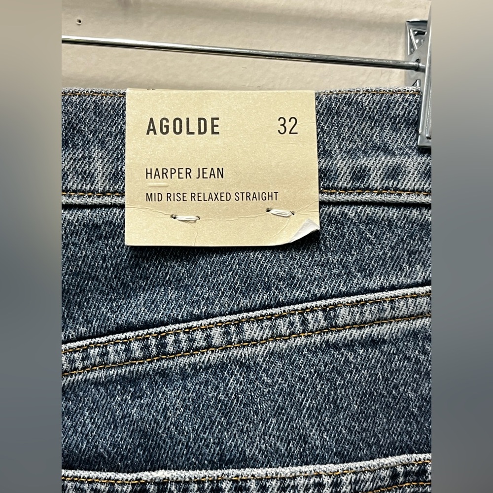 AGOLDE Harper Mid Rise Relaxed Straight Jeans in Fix—32 - Picture 4 of 14